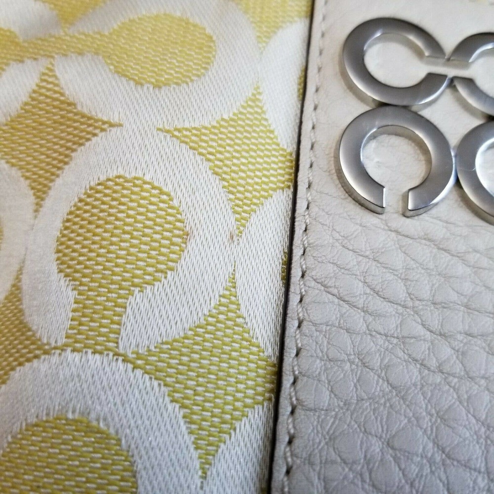 Coach Wristlet Yellow C Fabric Leather Trim Strap - Picture 9 of 12